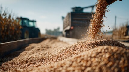 Zbiór zboża w słoneczny dzień na polu w Polsce