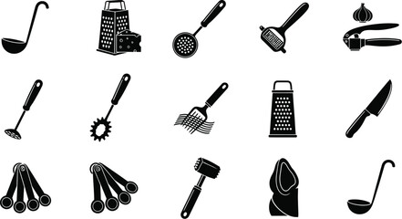 Kitchen utensils vector set cooking equipment and accessories