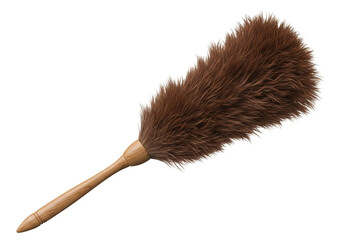 Natural feather duster with wooden handle for cleaning and dusting