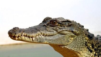 Obraz premium Close-up of young crocodile head