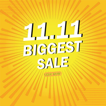11.11 sale with attactive style banner