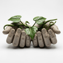 hand holding plant
