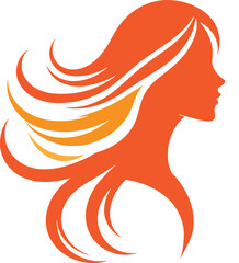 Beauty long hair girl silhouette logo icon. Beauty long hair girl silhouette logo icon.