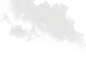 Wispy gray vapor cloud formation isolated on a transparent background