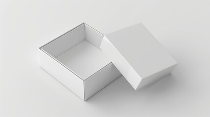 open blank gift box with separate lid placed next to it