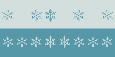 A simple background with light blue and darker blue snowflakes arranged in horizontal rows pattern design