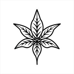 Decorative Chinese Evergreen Leaf Logo Vector Illustration