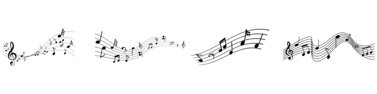 Sheet music icon vector set. solfeggio illustration sign collection. orchestra symbol.