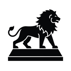 Vector art of silhouette of a majestic lion standing proudly a platform, symbolizing strength, courage, and leadership