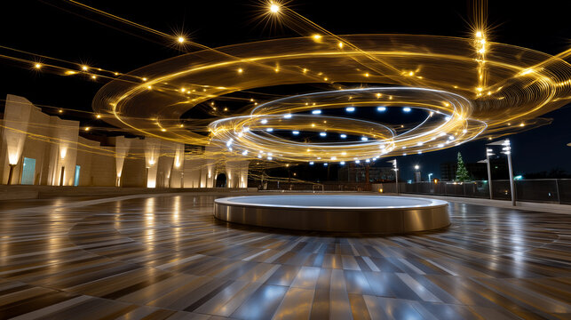 Long Exposure Light Trails Showing Motion in Rotating Designs
