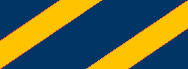 Abstract vector background with bold diagonal yellow stripes on deep navy blue, accented with red outlines. Modern design for banners, posters, and digital graphics