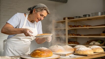 a-baker-dusting-flour-onto-fresh-bread-