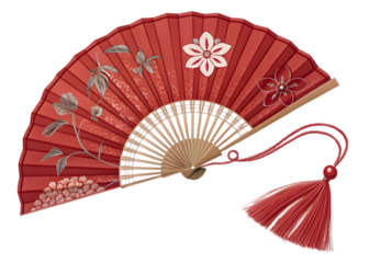 Traditional japanese fan on white background 