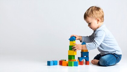 Child playing with colorful wooden blocks (4)