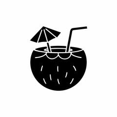 creative details Tropical Drink Shaped Like a Mini Island Icon vector illustration