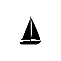 Minimalist Black Sailboat Silhouette Vector – Nautical Icon for Travel & Sailing Branding