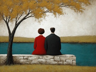 couple sitting on the pier