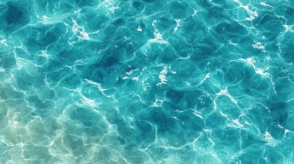 ultra-detailed top-down texture of a tropical blue lagoon, crystal-clear shallow water 