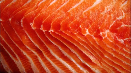 Fresh Salmon Texture: Vibrant Orange Fillet Detail