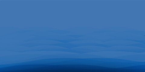 Blue gradient wave layer white background, wavy lines feeling of river, ocean or beach landscape with horizontal sky scene.
