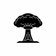 creative details Outline silhouette mushroom cloud nuclear explosion icon vector