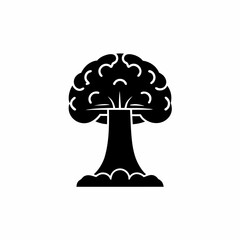 creative details Outline silhouette mushroom cloud nuclear explosion icon vector
