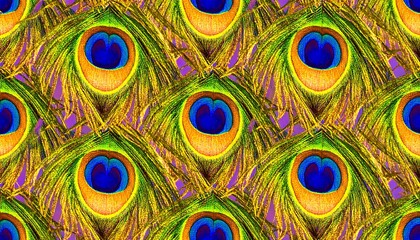 Vibrant peacock feather pattern