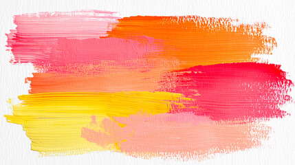 Abstract colorful paint brush strokes on white background.