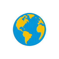 Stylized globe icon showing continents and oceans