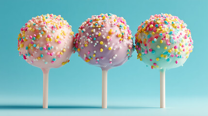 Cake pops with colorful sprinkles.