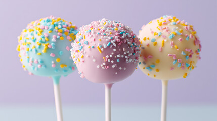 Cake pops with colorful sprinkles.