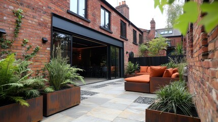 Fototapeta premium Modern Courtyard Oasis