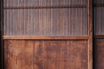 old wooden Japanese wall