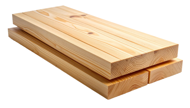 Stacked wooden planks creating a natural and rustic background with transparent background