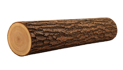 Log showing growth rings on transparent background