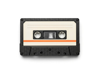Obraz premium Vintage audio cassette tape on a clean white background