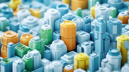 Fototapeta premium Abstract cityscape of geometric shapes