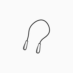 Hand drawn jumping rope icon on white background jump rope