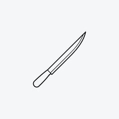 Hand drawn kitchen knife icon on white background cooking