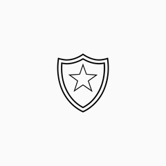 Fototapeta premium Shield with Star Icon Outline award badge