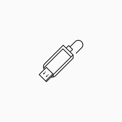 USB flash drive icon on white background storage