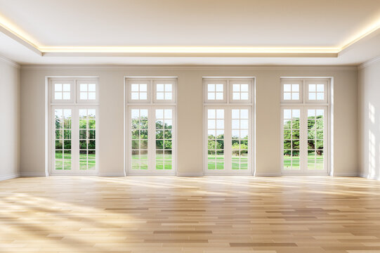 Modern luxury empty room interior 3d render