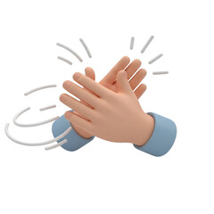 Fototapeta premium Hands clapping together in celebration with white motion lines against a black background