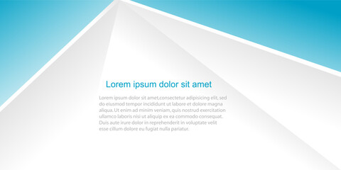 Blue corner arrows minimalist vector background on white space for text and message design. paper style