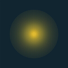 Golden circular pattern made of small stars creating a radiant abstract sunburst effect  
