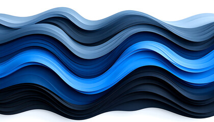 Fototapeta premium Abstract Blue and Black Layered Wave Pattern: Modern, Elegant, and Serene Design for Corporate Branding and Technology Presentations.