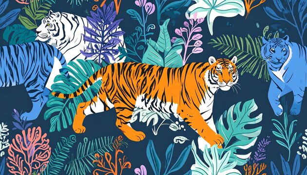 Tiger jungle pattern