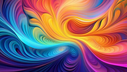 Obraz premium vibrant abstract design with swirling shapes and gradient colors