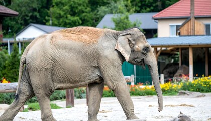 Fototapeta premium Asian elephant in enclosure