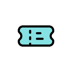 ticket icon is designed with a recognizable color scheme. It's suitable for a variety of visual needs, such as digital media or other graphic design projects